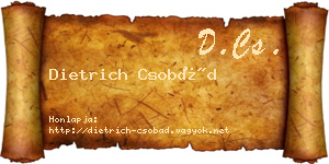 Dietrich Csobád névjegykártya